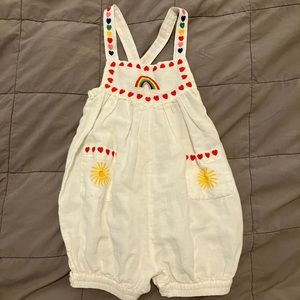 Stella McCartney girls embroidered overall romper